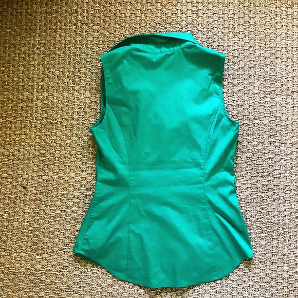 Green Button Down Blouse - Picture 2 of 2